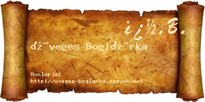 Üveges Boglárka névjegykártya